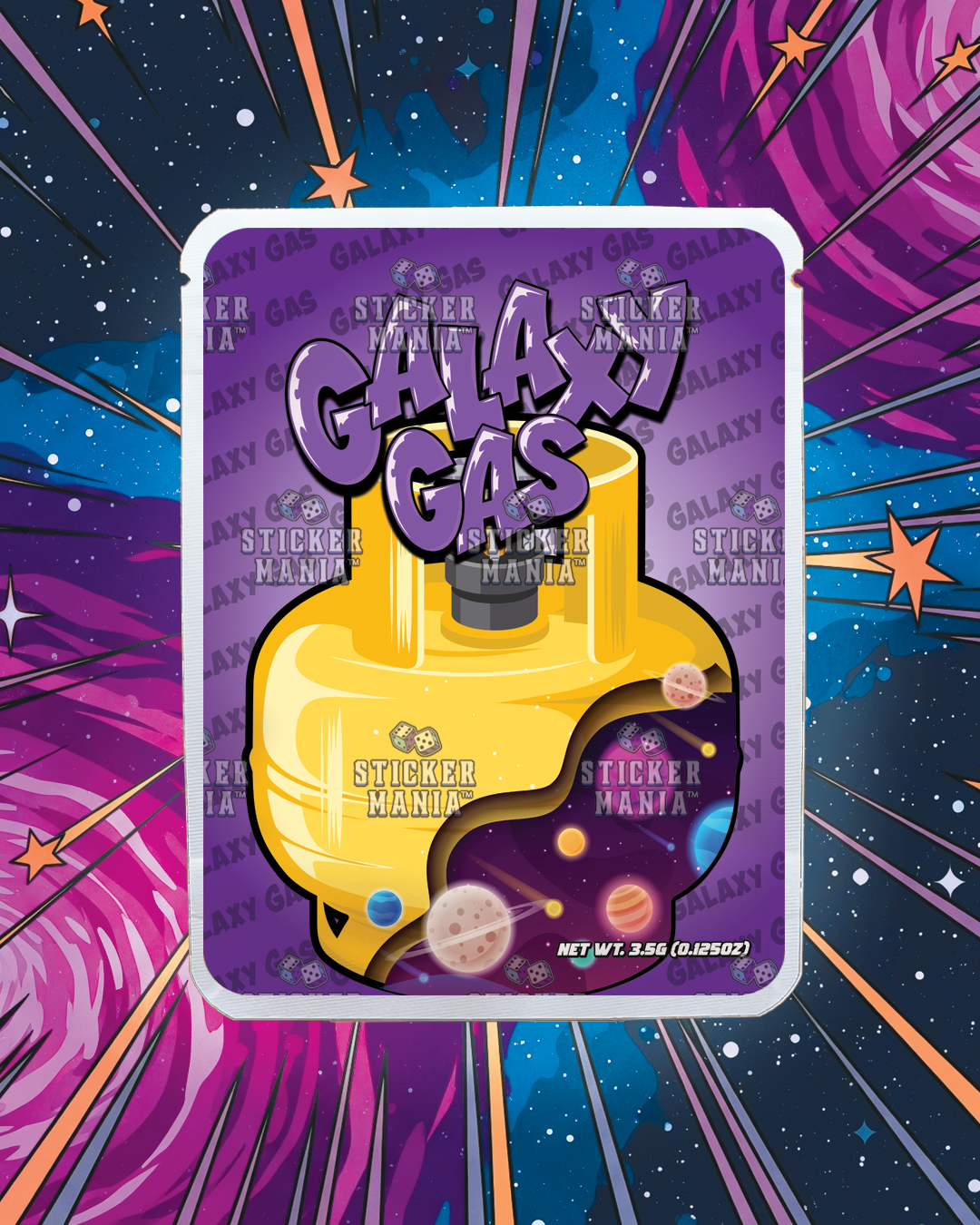 Galaxy Gas | Pre-Made Sticker Bag | 3.5g