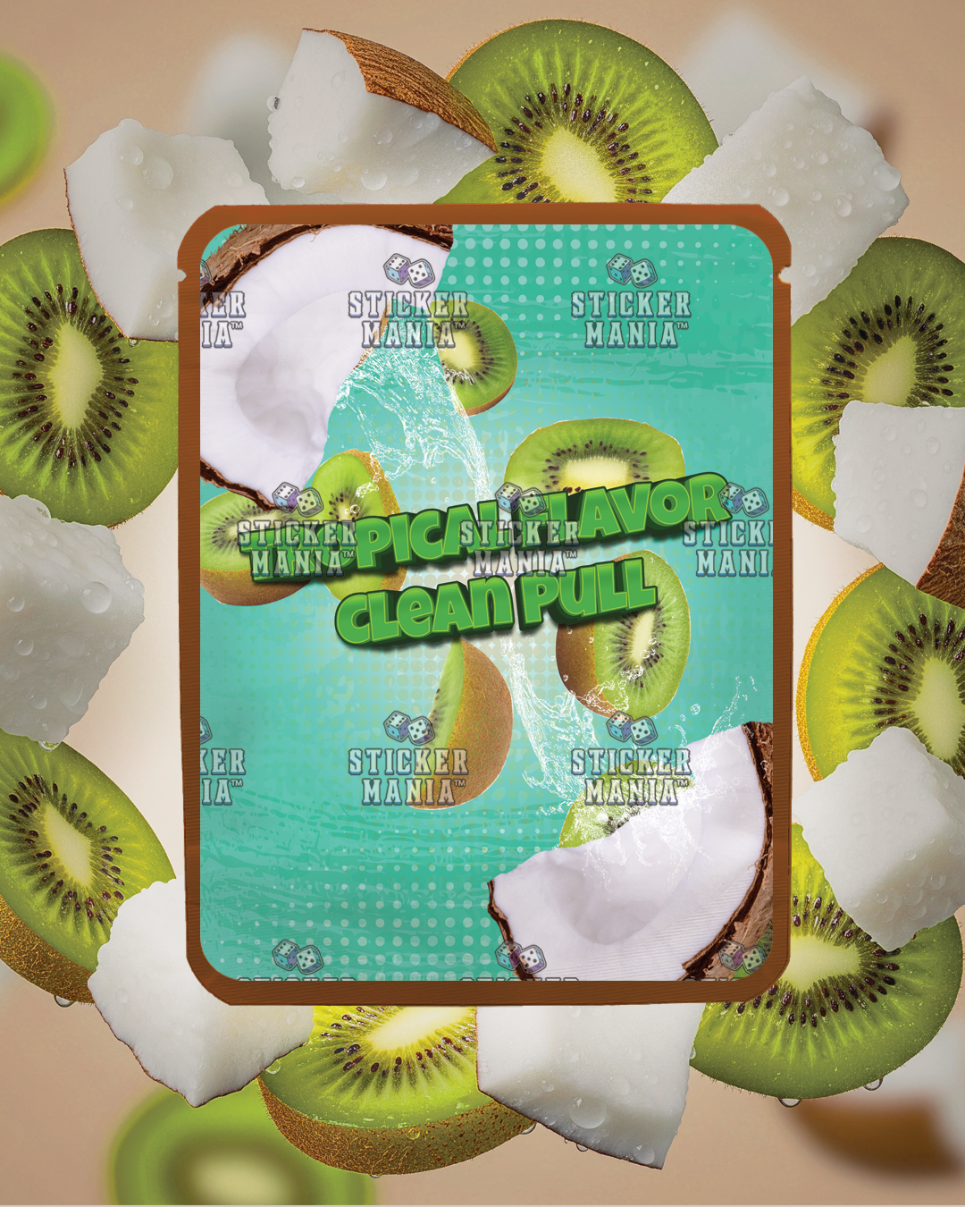 Kiwi Coconut | Pre-Made Sticker Bag | 3.5g