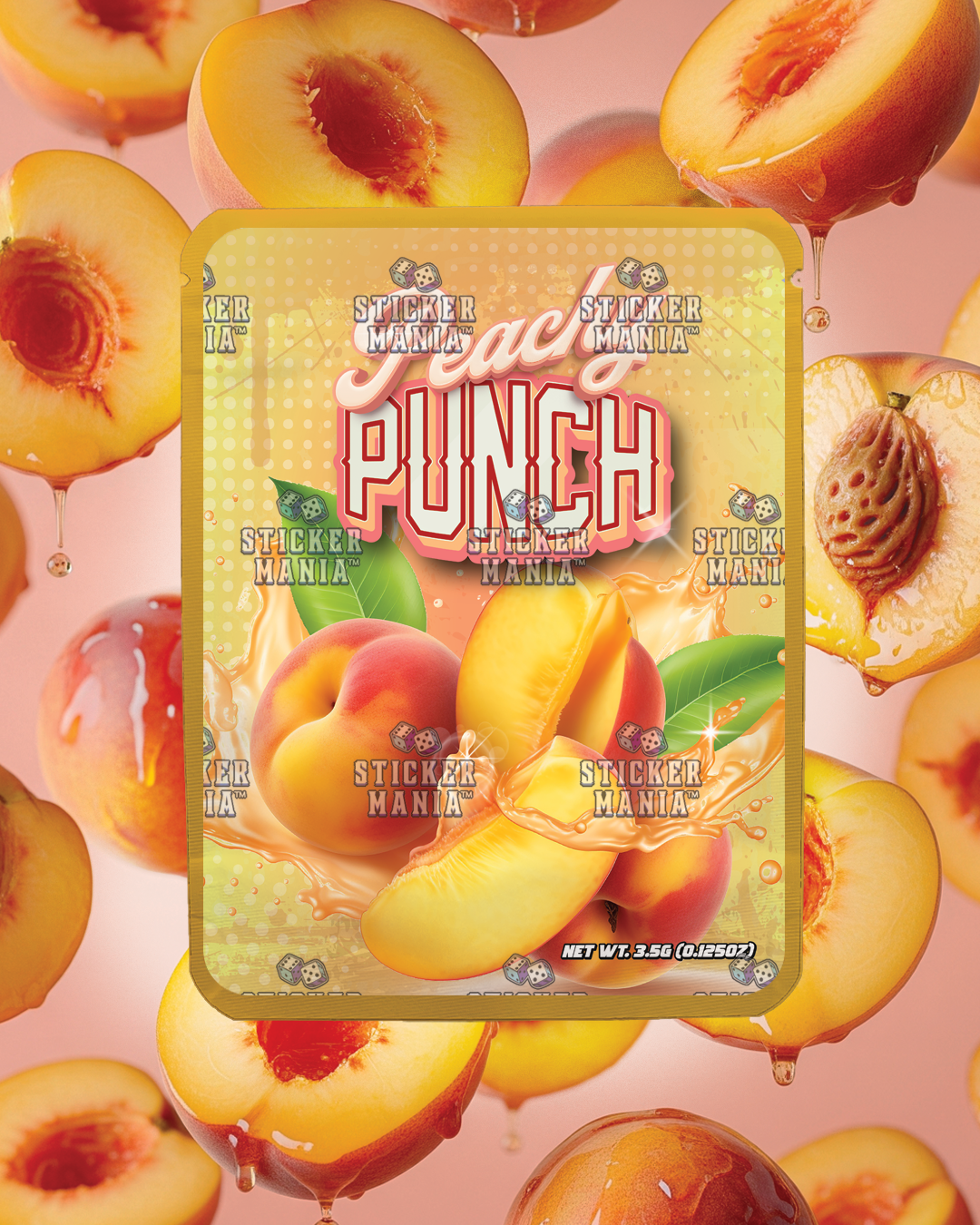 Peachy Punch | Pre-Made Sticker Bag | 3.5g