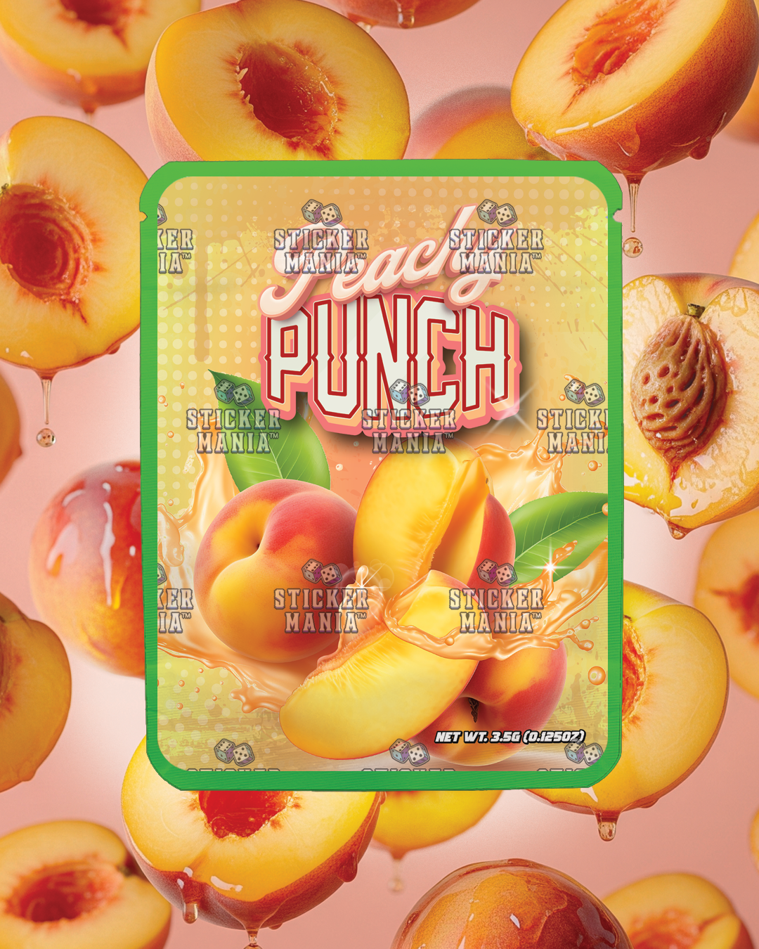 Peachy Punch | Pre-Made Sticker Bag | 3.5g