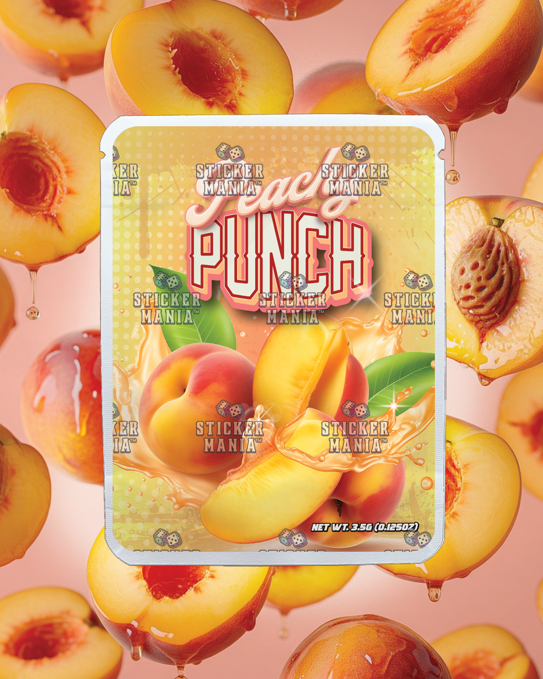 Peachy Punch | Pre-Made Sticker Bag | 3.5g