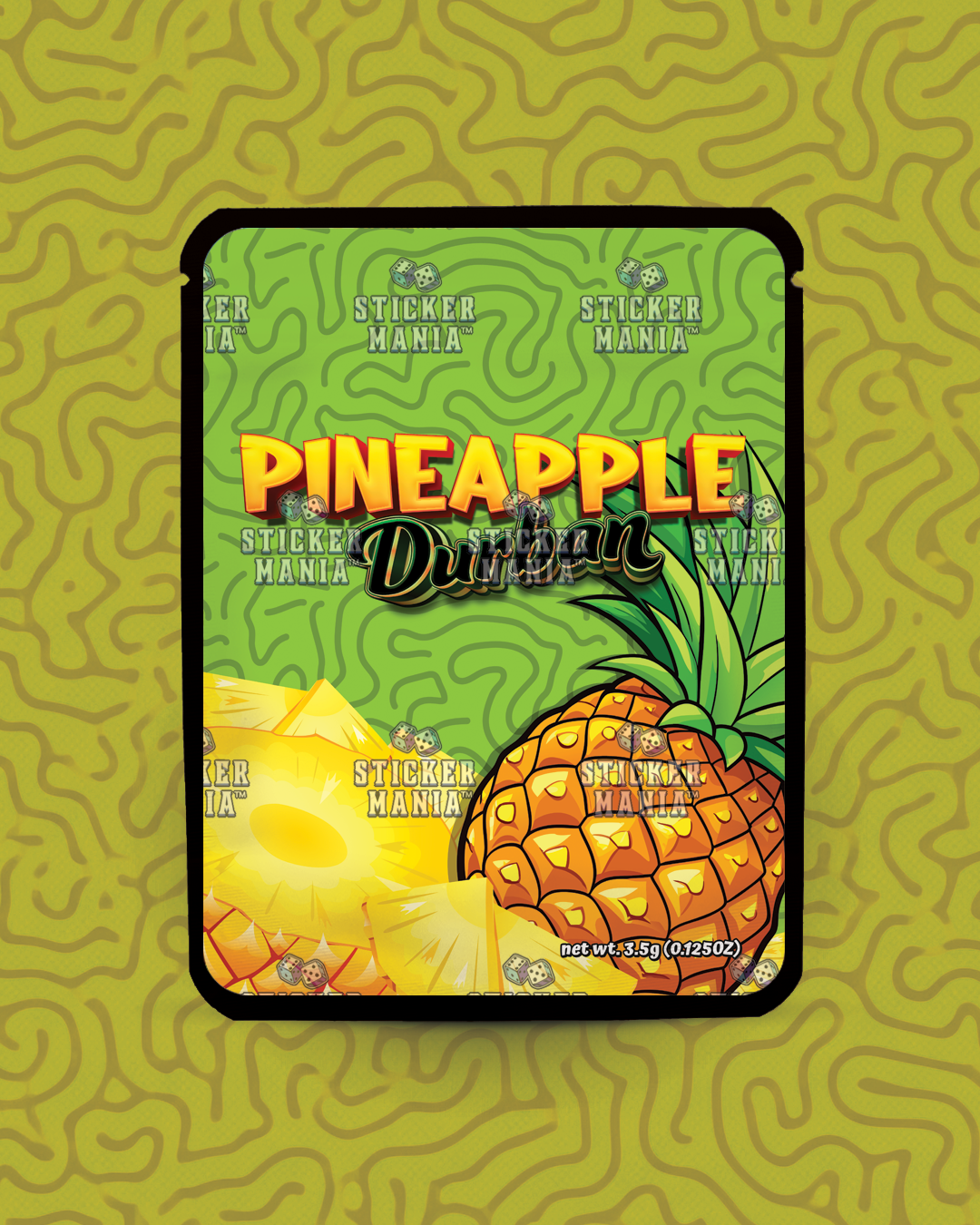 Pineapple Durban | Pre-Made Sticker Bag | 3.5g