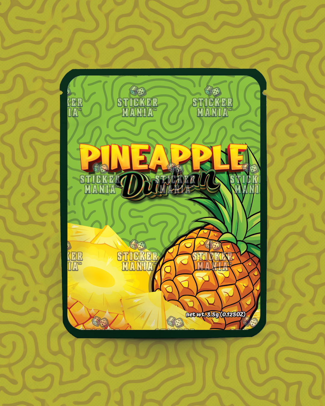 Pineapple Durban | Pre-Made Sticker Bag | 3.5g