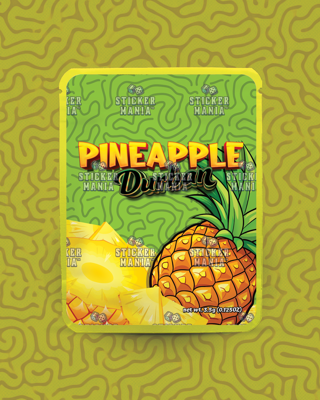 Pineapple Durban | Pre-Made Sticker Bag | 3.5g
