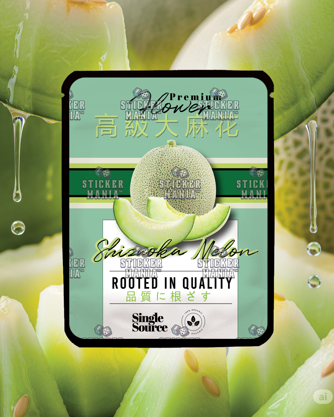Shizouka Melon | Pre-Made Sticker Bag | 3.5g