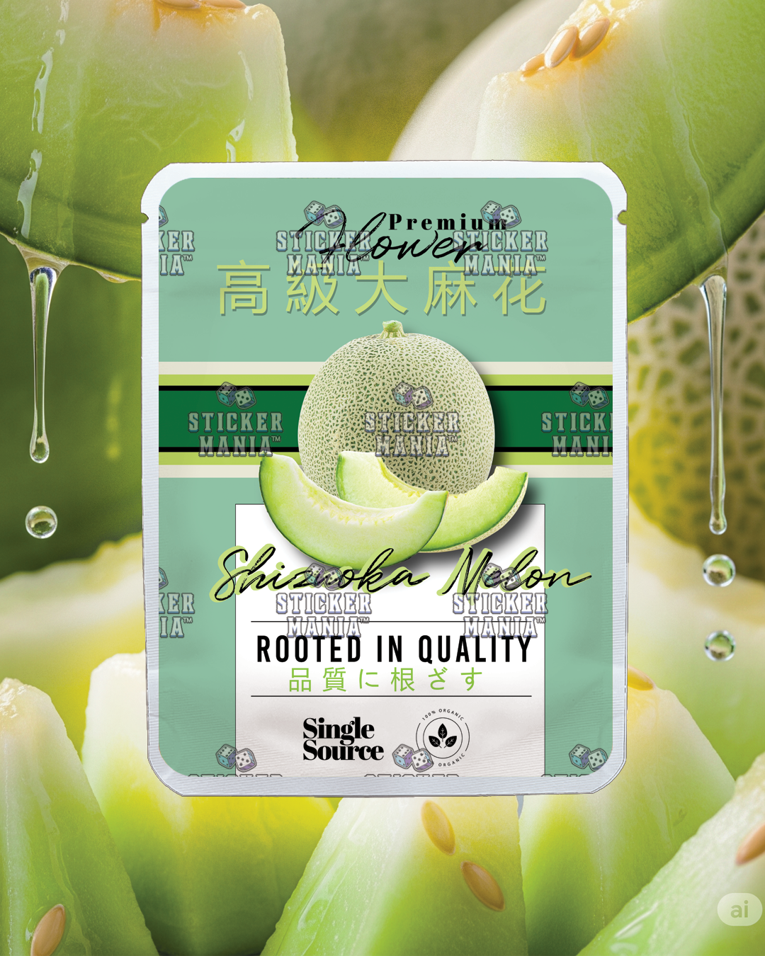 Shizouka Melon | Pre-Made Sticker Bag | 3.5g