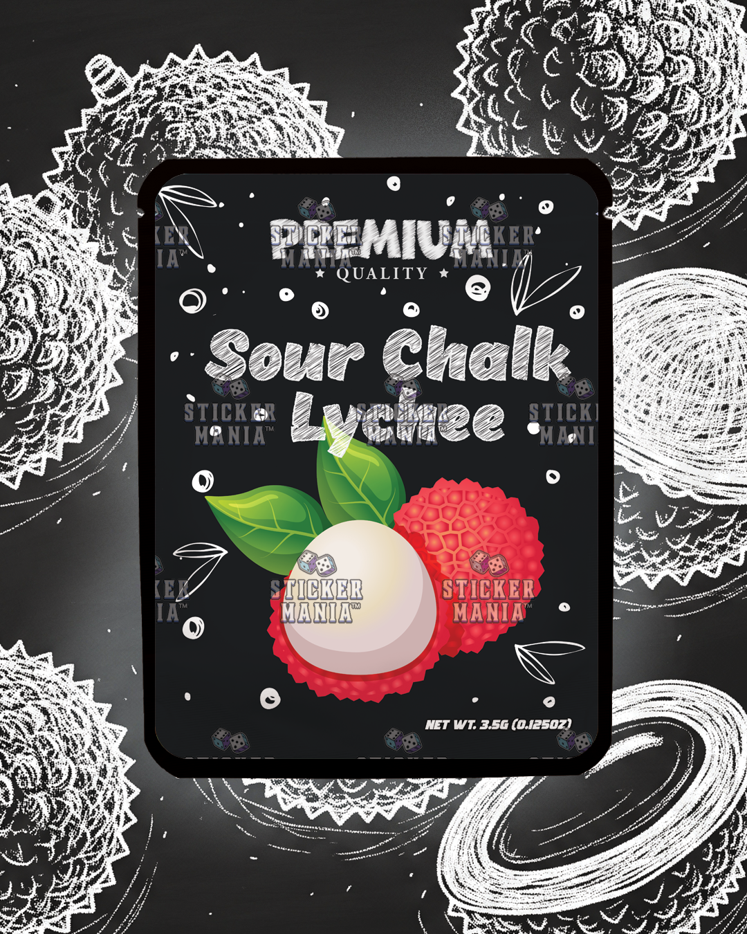 Sour Chalk Lychee | Pre-Made Sticker Bag | 3.5g