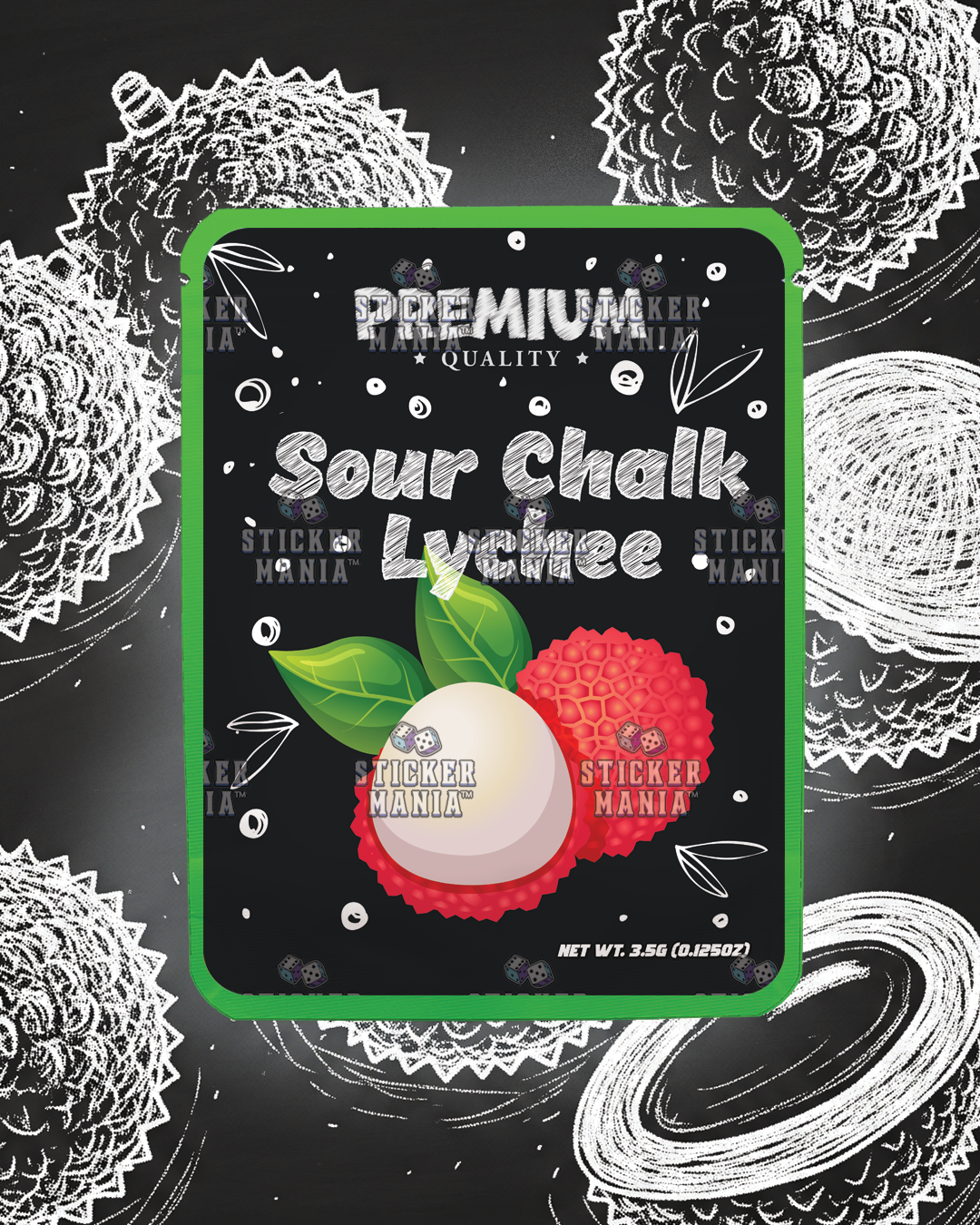 Sour Chalk Lychee | Pre-Made Sticker Bag | 3.5g