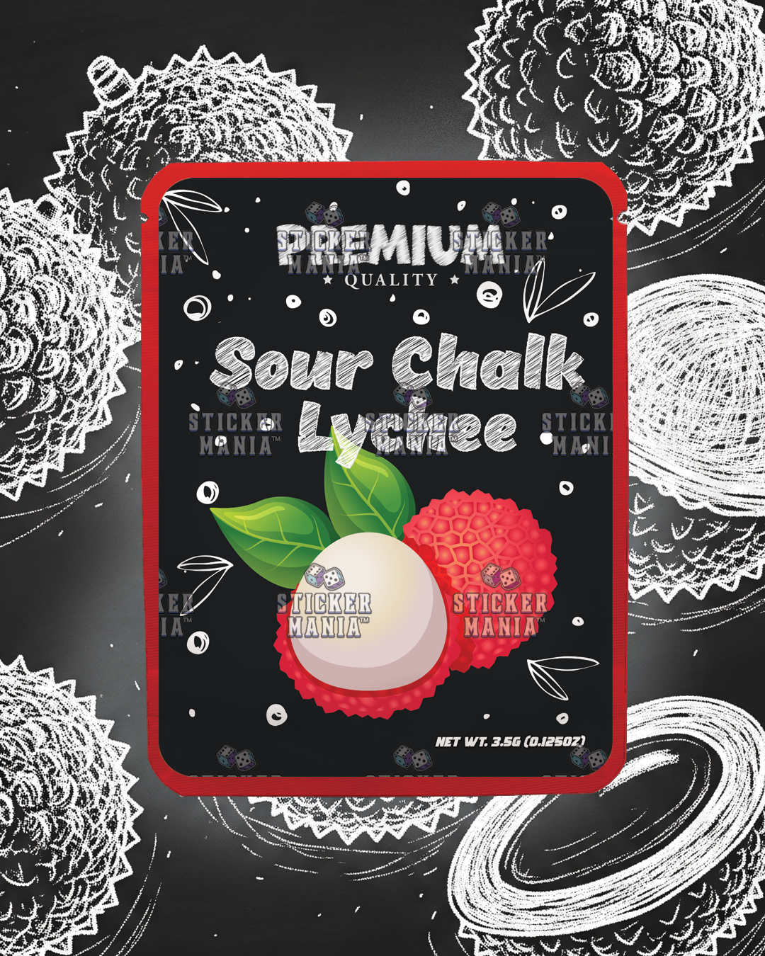 Sour Chalk Lychee | Pre-Made Sticker Bag | 3.5g