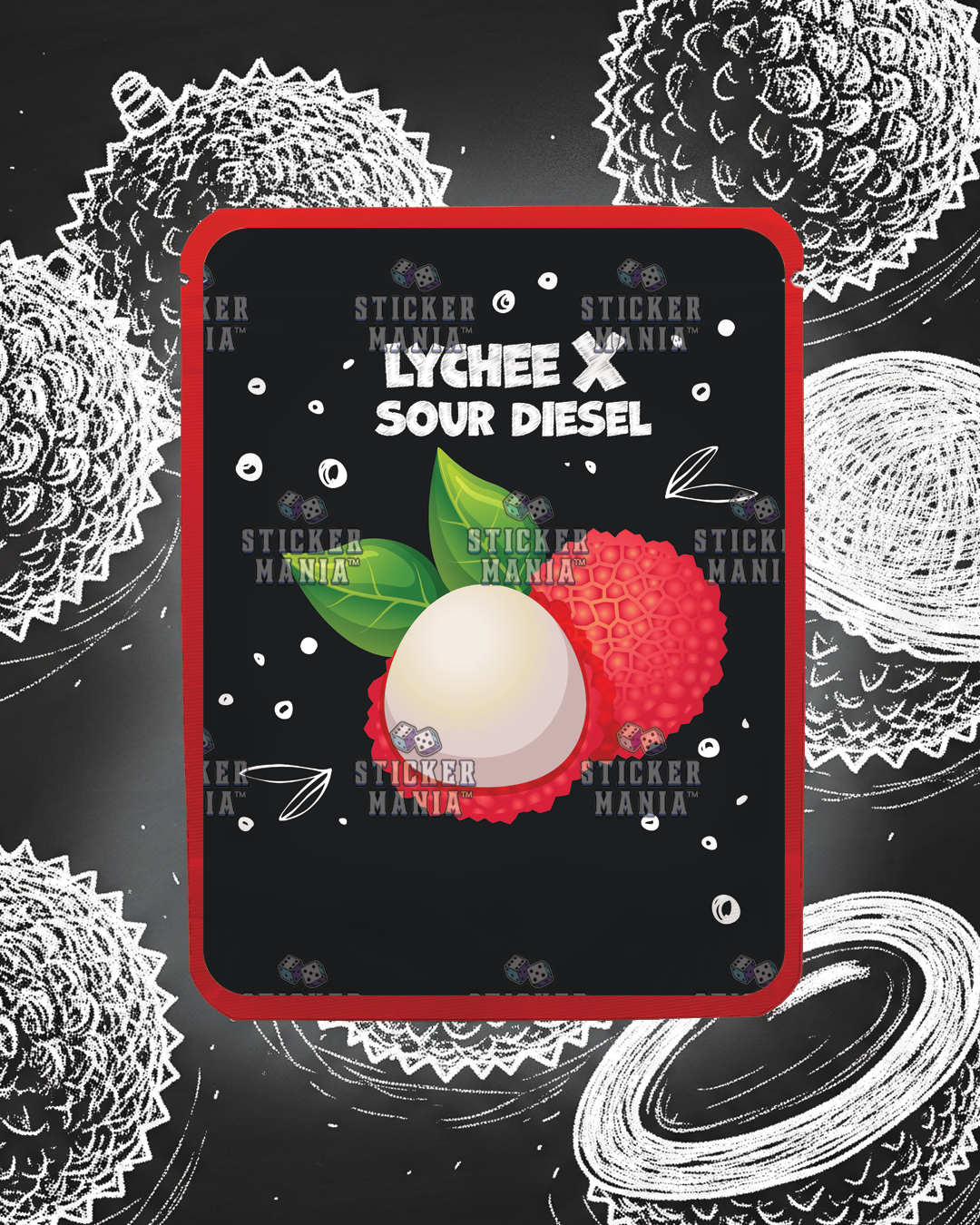 Sour Chalk Lychee | Pre-Made Sticker Bag | 3.5g