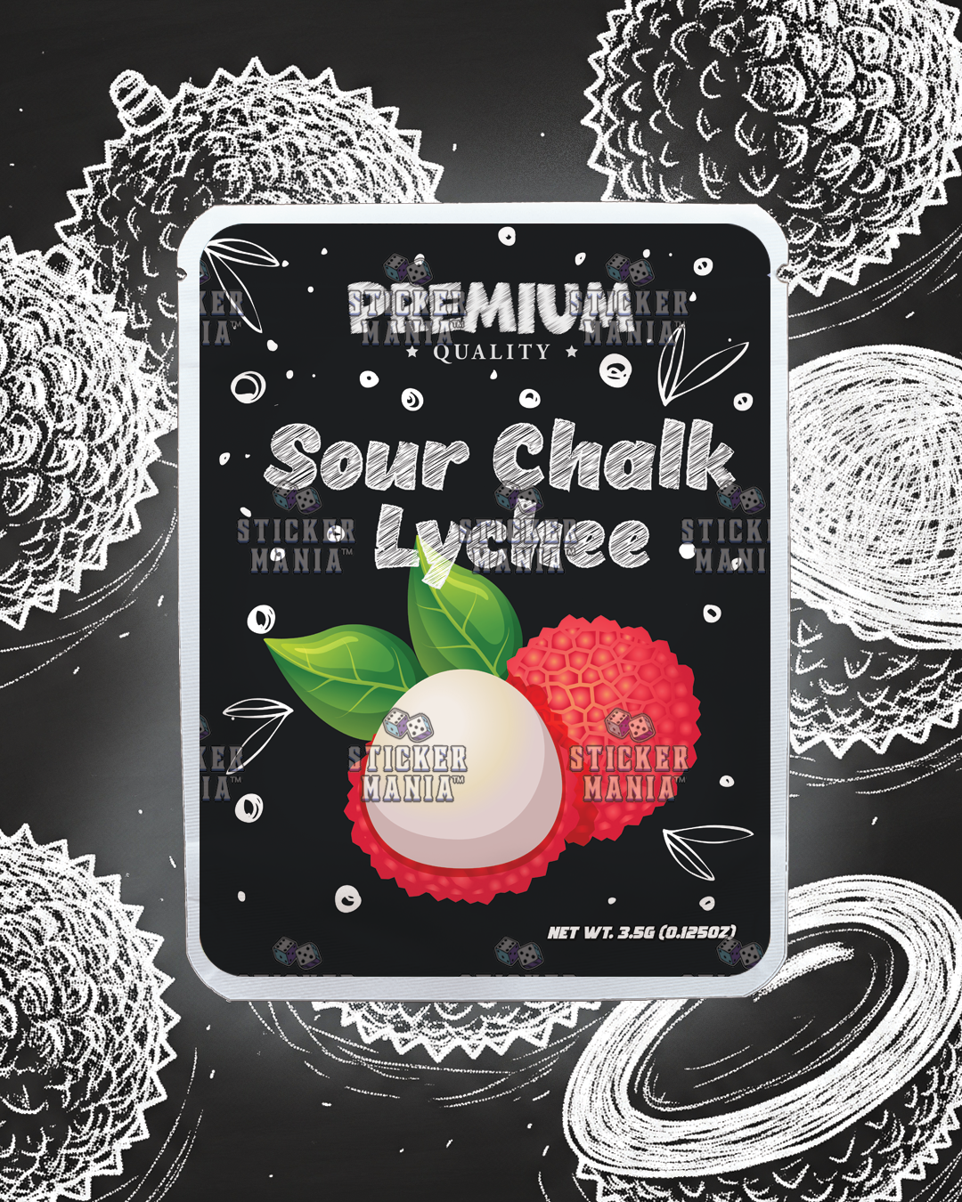 Sour Chalk Lychee | Pre-Made Sticker Bag | 3.5g