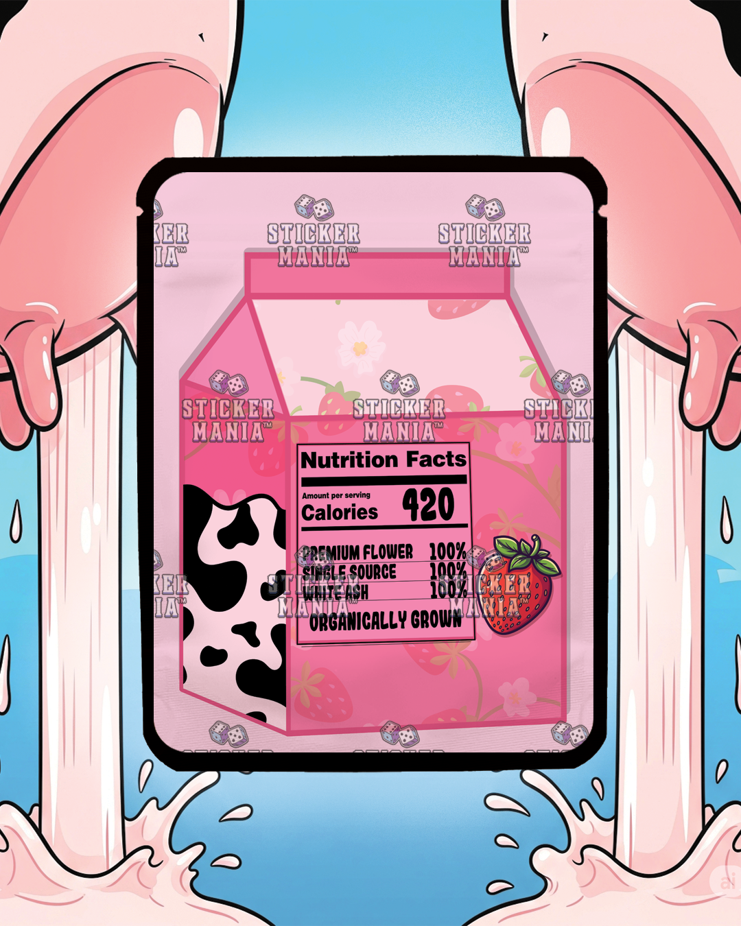 Strawberry Milk | Pre-Made Sticker Bag | 3.5g