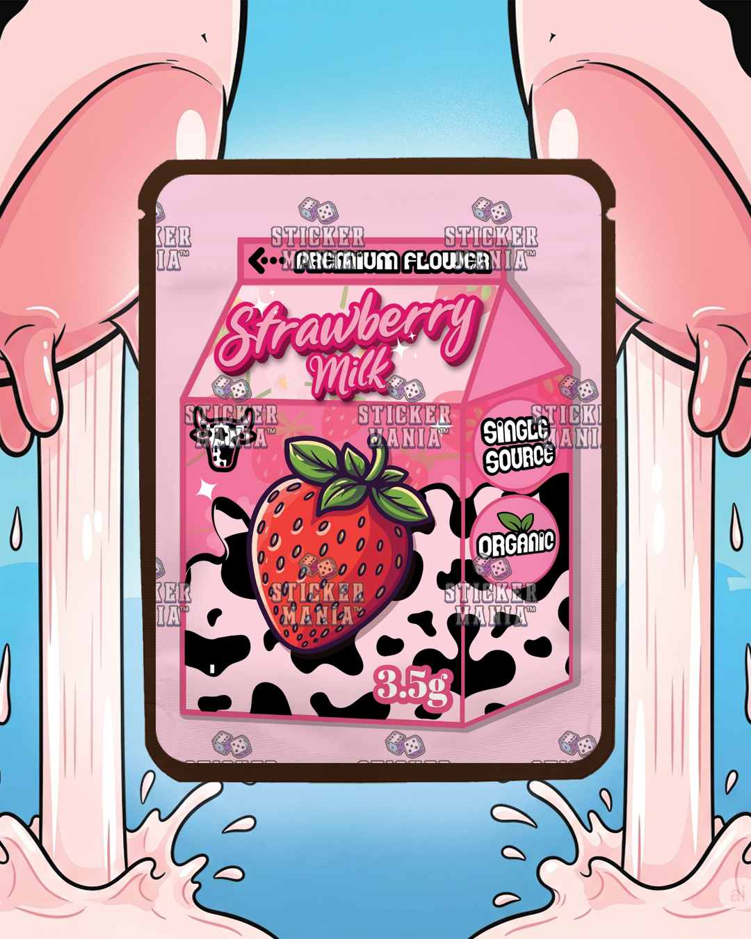 Strawberry Milk | Pre-Made Sticker Bag | 3.5g
