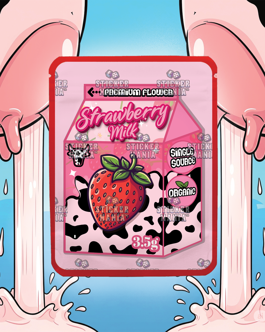 Strawberry Milk | Pre-Made Sticker Bag | 3.5g