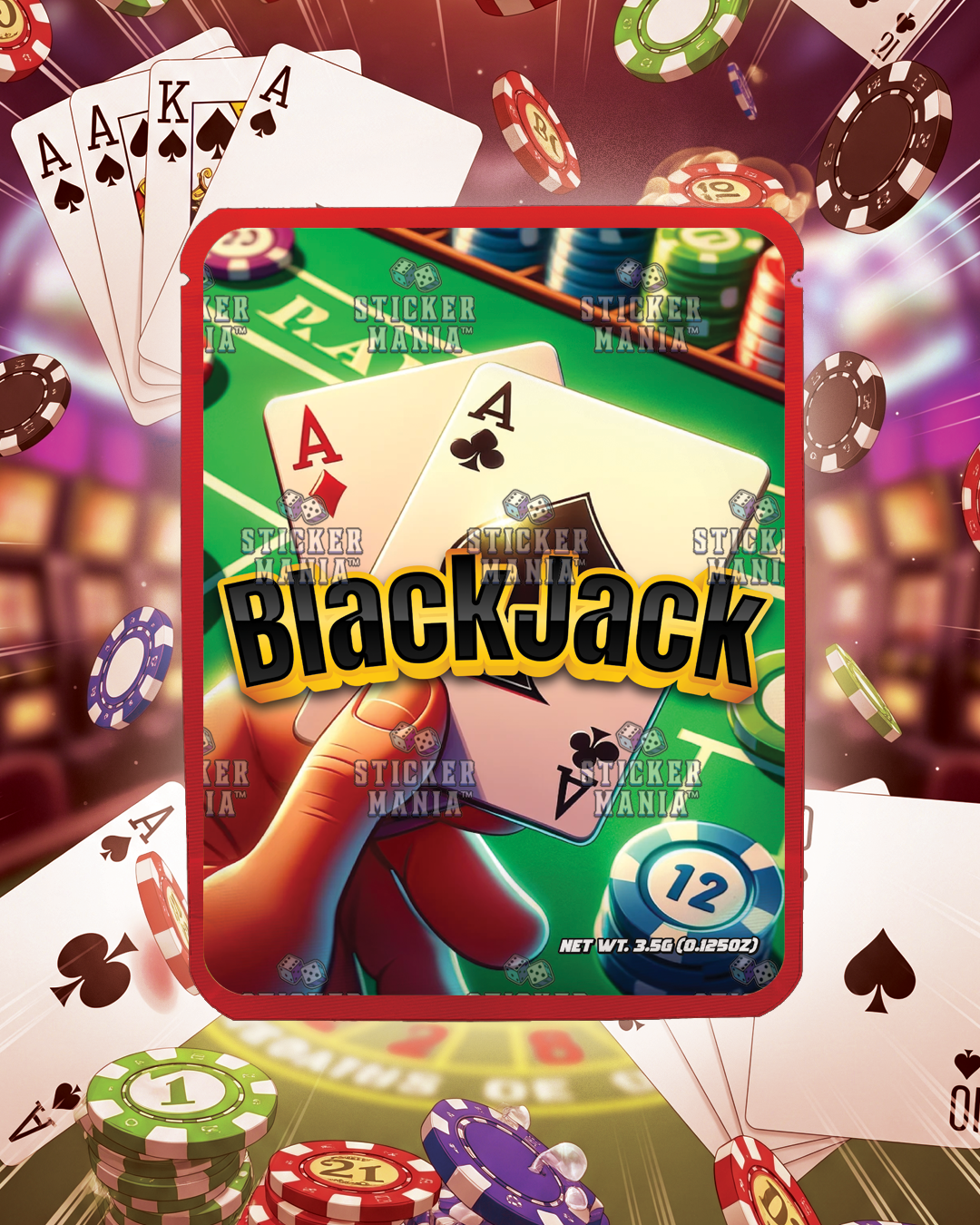 Black Jack | Pre-Made Sticker Bag | 3.5g
