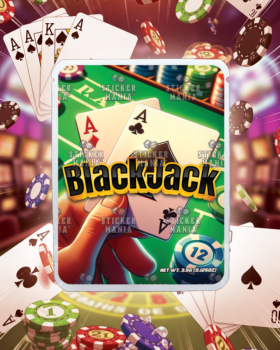 Black Jack | Pre-Made Sticker Bag | 3.5g