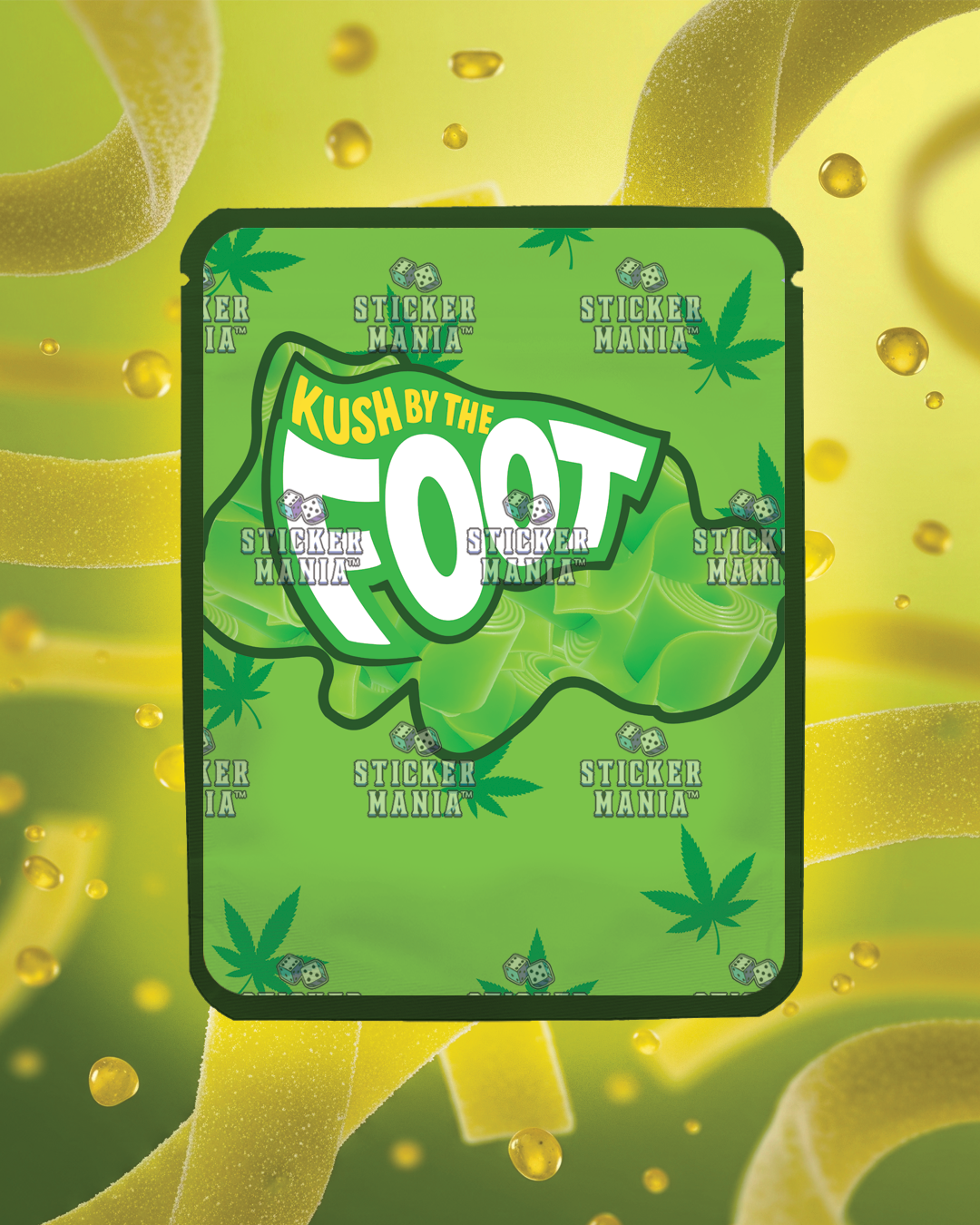 Kush By The Foot Green Punch | Pre-Made Sticker Bag | 3.5g
