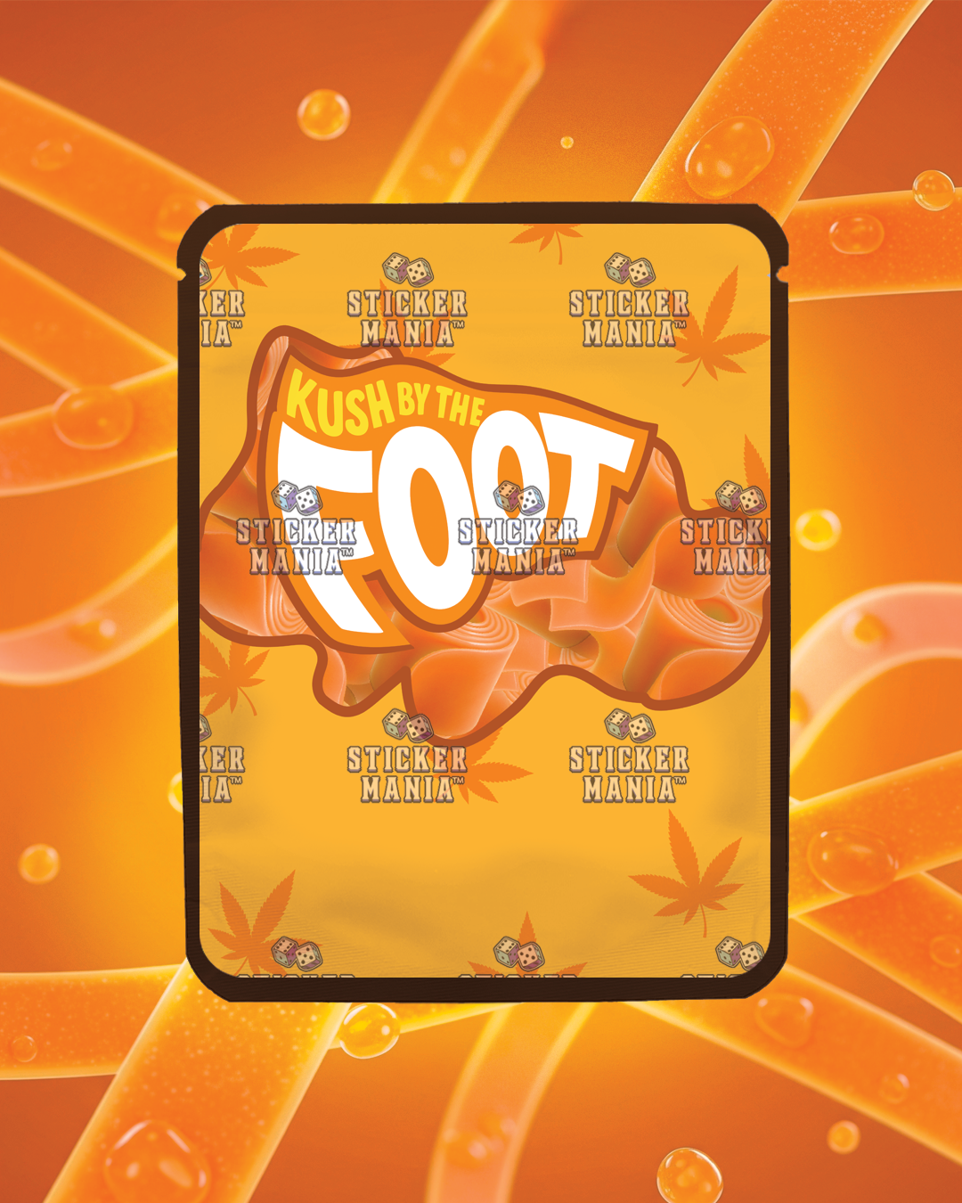 Kush By The Foot Orange Punch | Pre-Made Sticker Bag | 3.5g