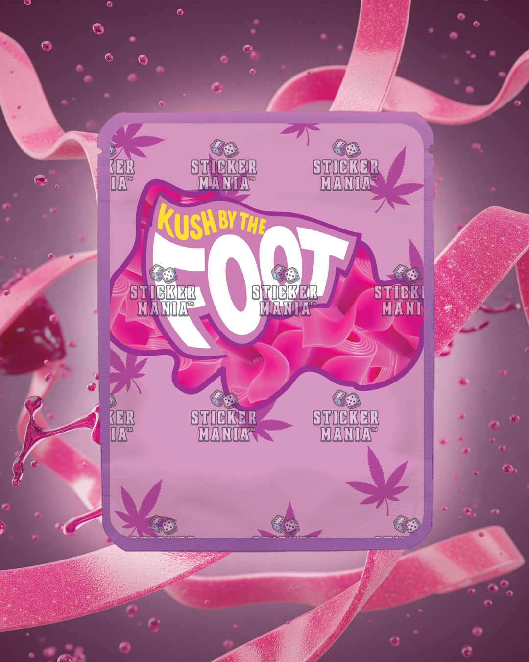 Kush By The Foot Pink Punch | Pre-Made Sticker Bag | 3.5g