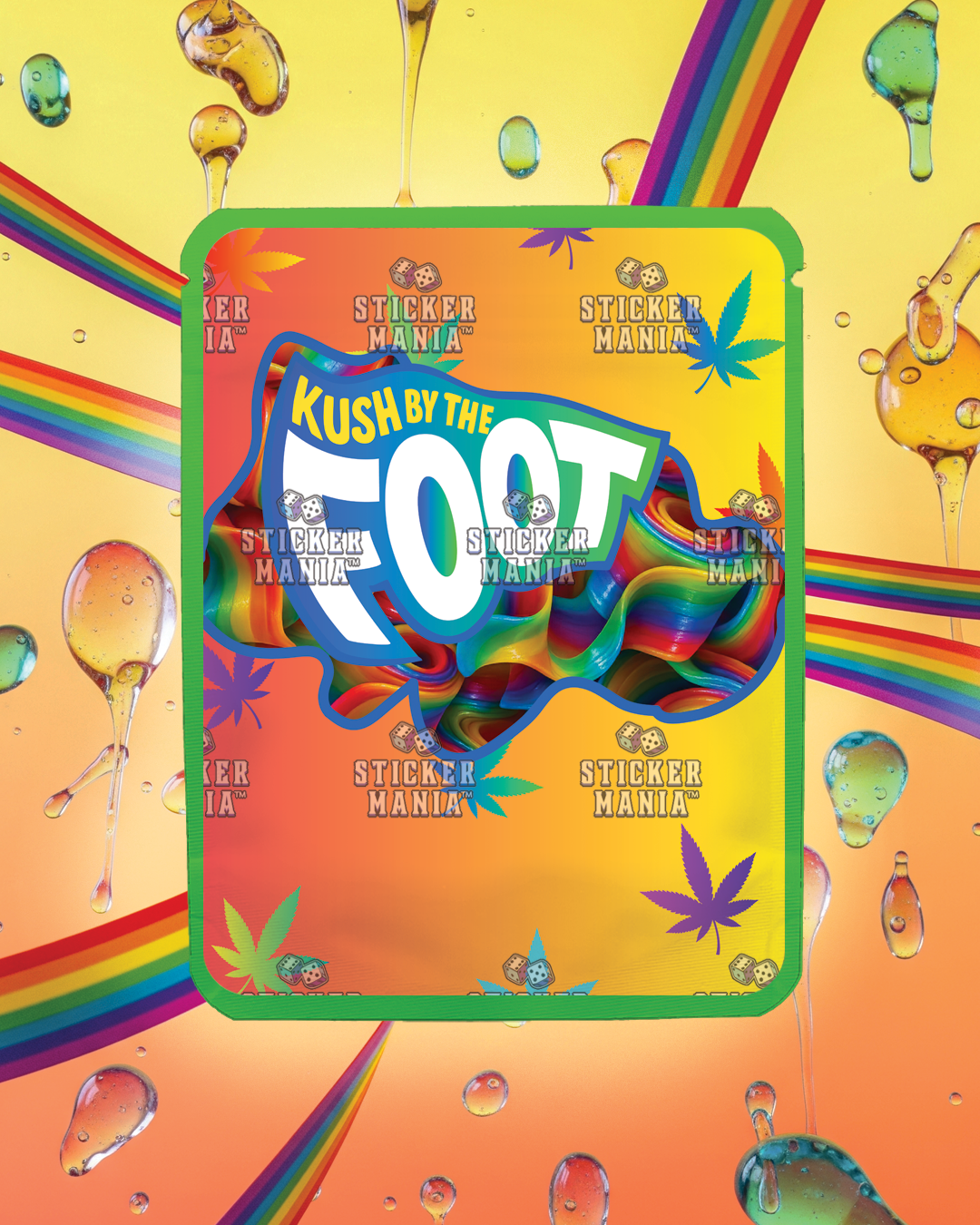 Kush By The Foot Rainbow Punch | Pre-Made Sticker Bag | 3.5g