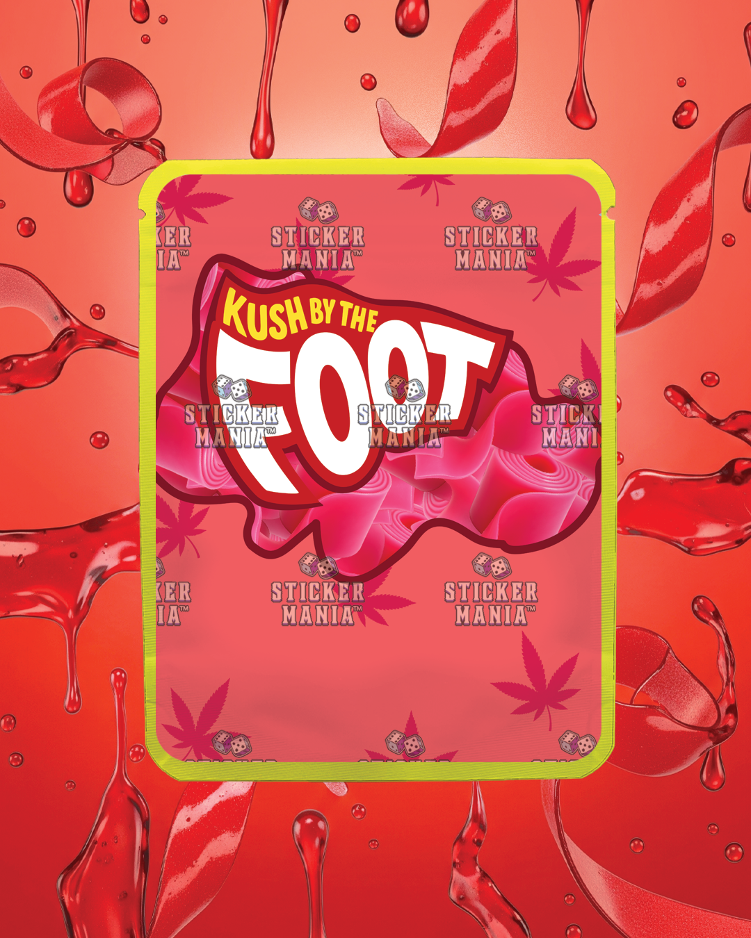 Kush By The Foot Red Punch | Pre-Made Sticker Bag | 3.5g