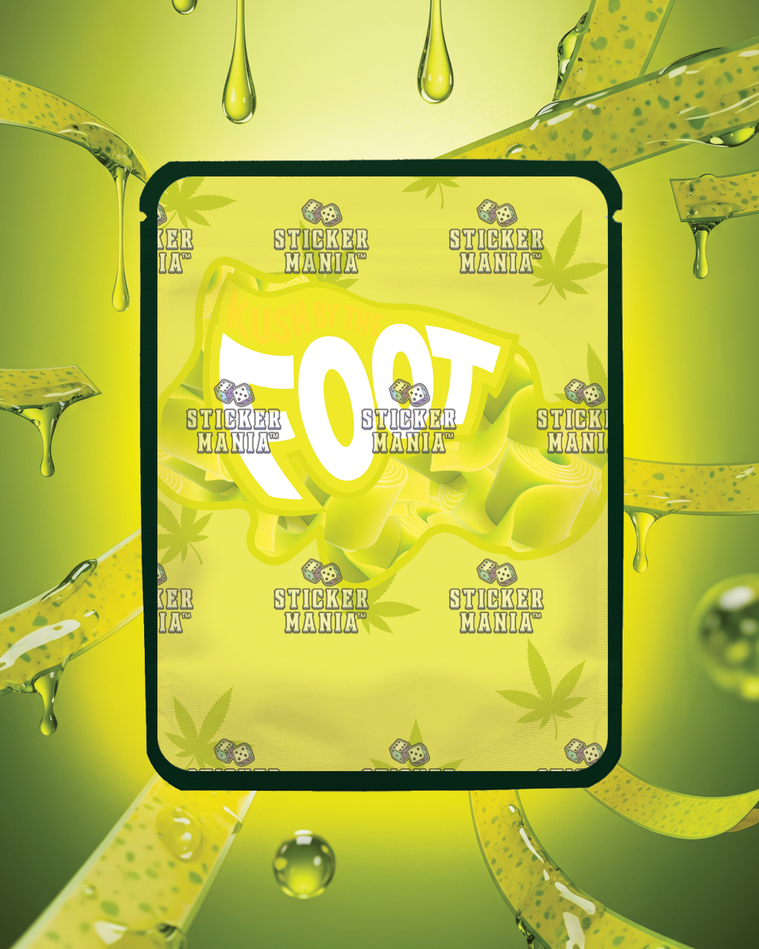 Kush By The Foot Yellow Punch | Pre-Made Sticker Bag | 3.5g