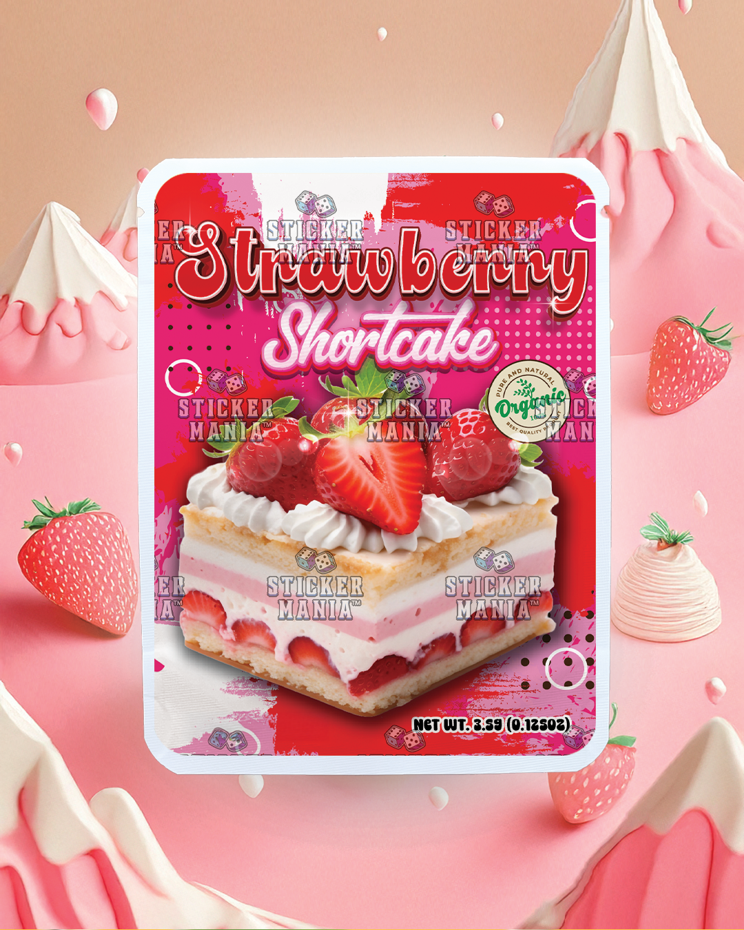 Strawberry Shortcake | Pre-Made Sticker Bag | 3.5g