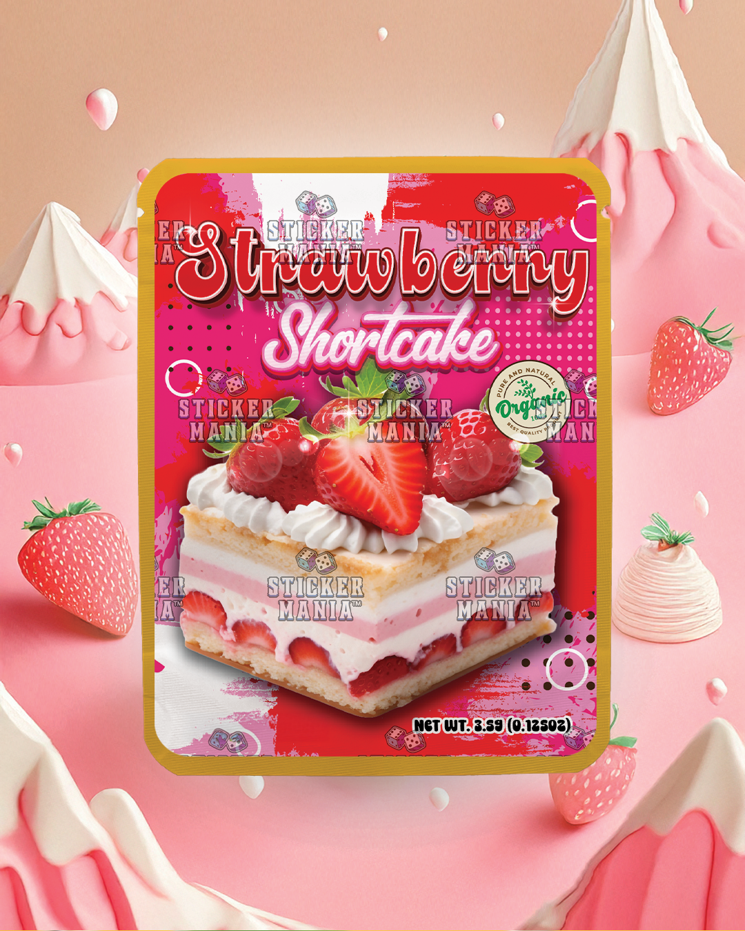 Strawberry Shortcake | Pre-Made Sticker Bag | 3.5g