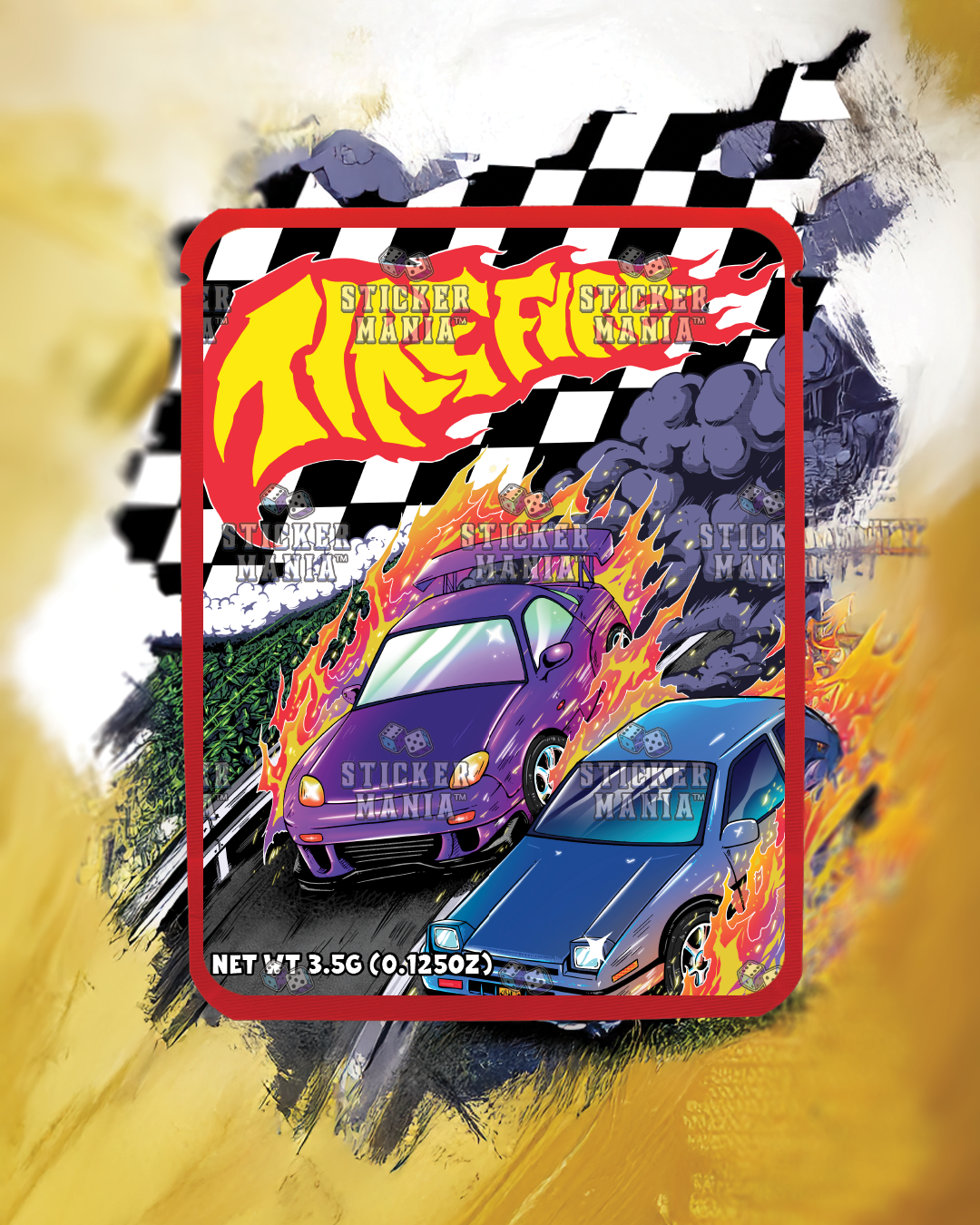 Tire Fire | Pre-Made Sticker Bag | 3.5g