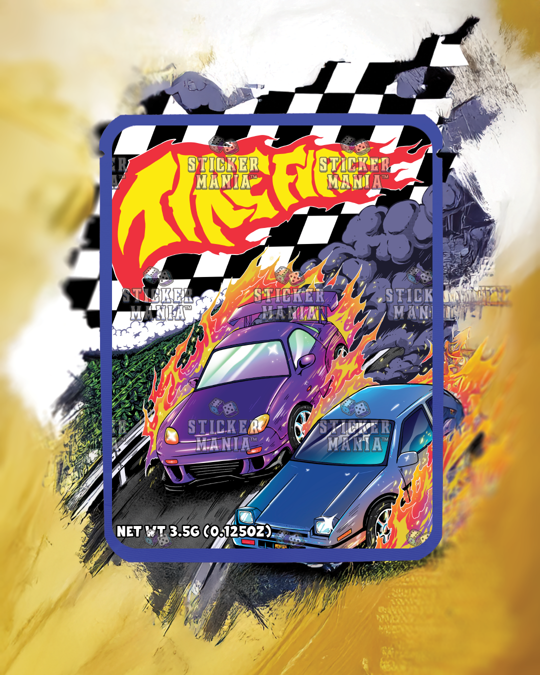 Tire Fire | Pre-Made Sticker Bag | 3.5g