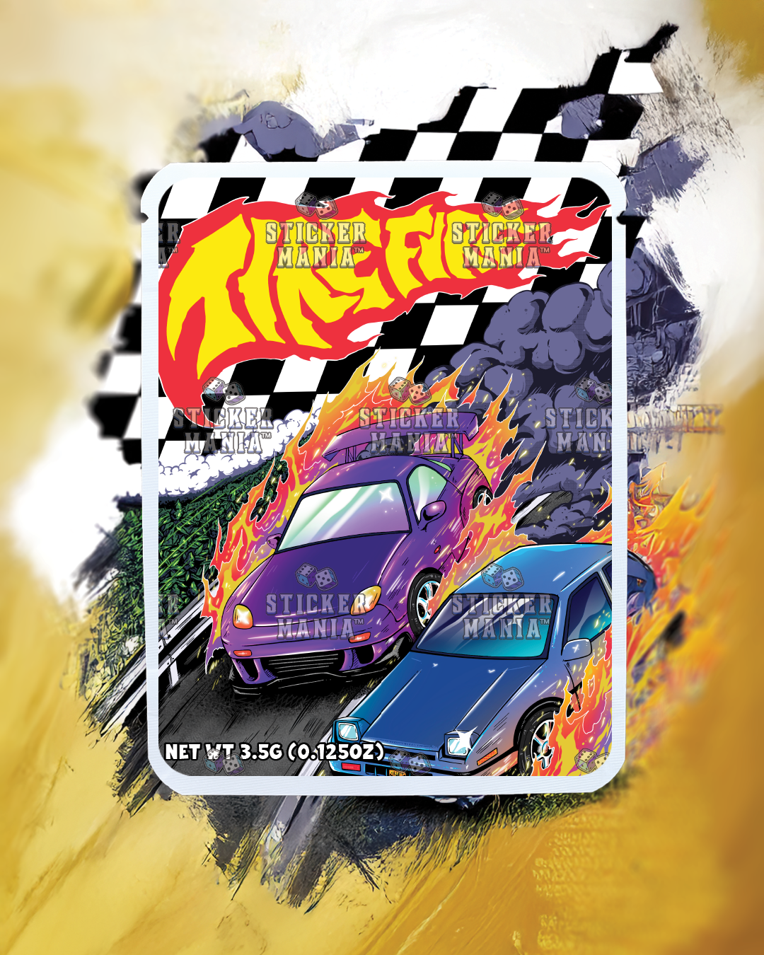 Tire Fire | Pre-Made Sticker Bag | 3.5g