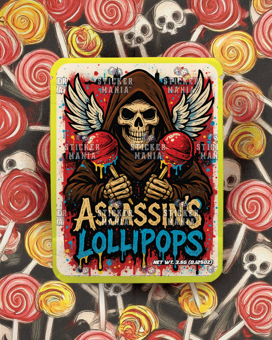 Assassin's Lollipops | Pre-Made Sticker Bag | 3.5g