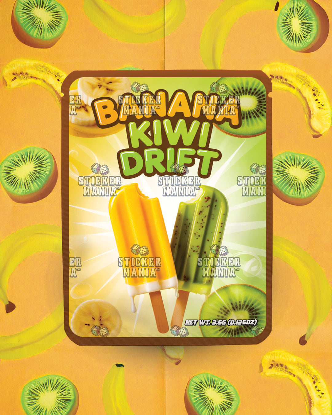 Banana Kiwi Drift | Pre-Made Sticker Bag | 3.5g