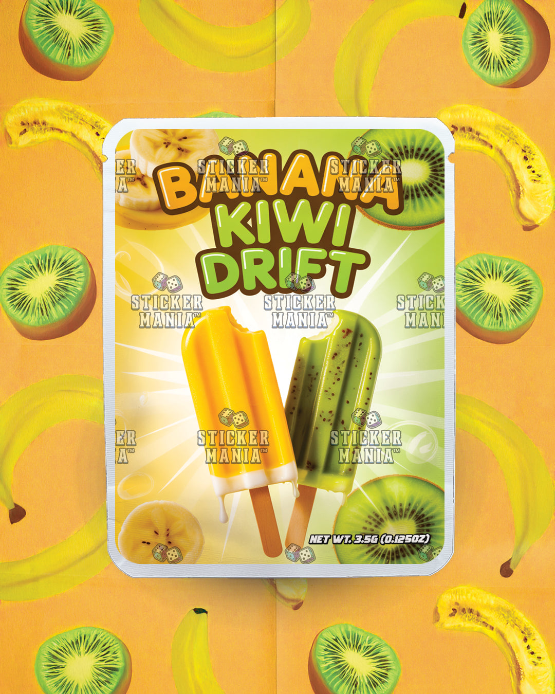 Banana Kiwi Drift | Pre-Made Sticker Bag | 3.5g