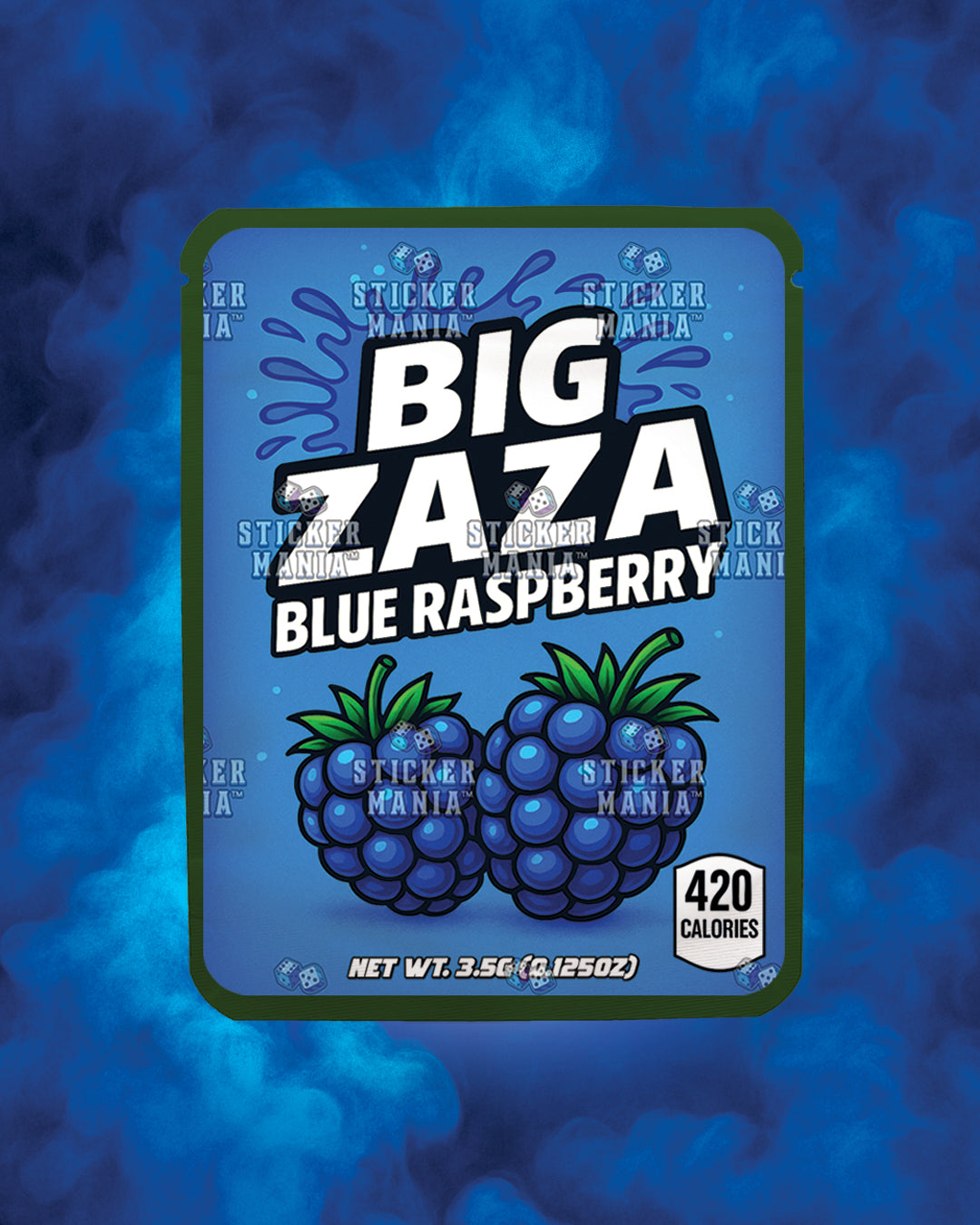 Big Zaza Blue Raspberry | Pre-Made Sticker Bag | 3.5g