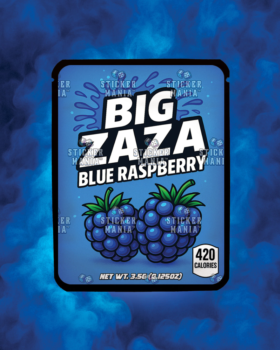 Big Zaza Blue Raspberry | Pre-Made Sticker Bag | 3.5g