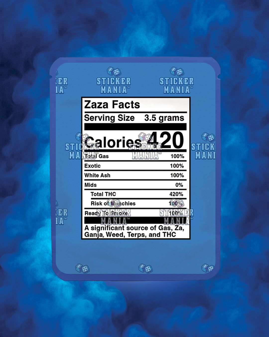 Big Zaza Blue Raspberry | Pre-Made Sticker Bag | 3.5g