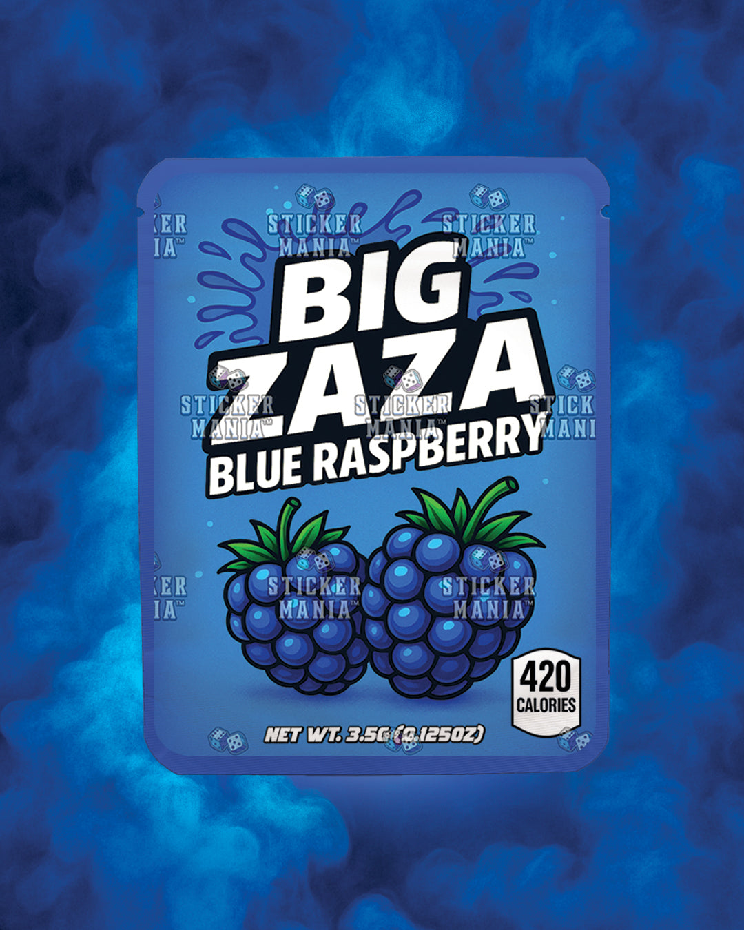 Big Zaza Blue Raspberry | Pre-Made Sticker Bag | 3.5g