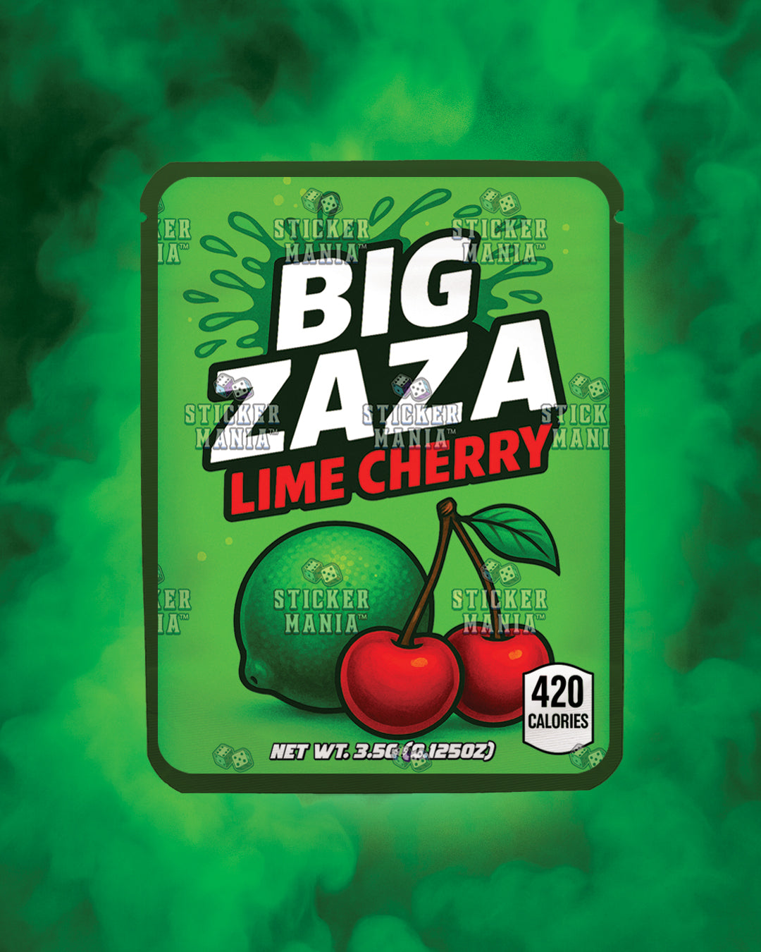 Big Zaza Lime Cherry | Pre-Made Sticker Bag | 3.5g