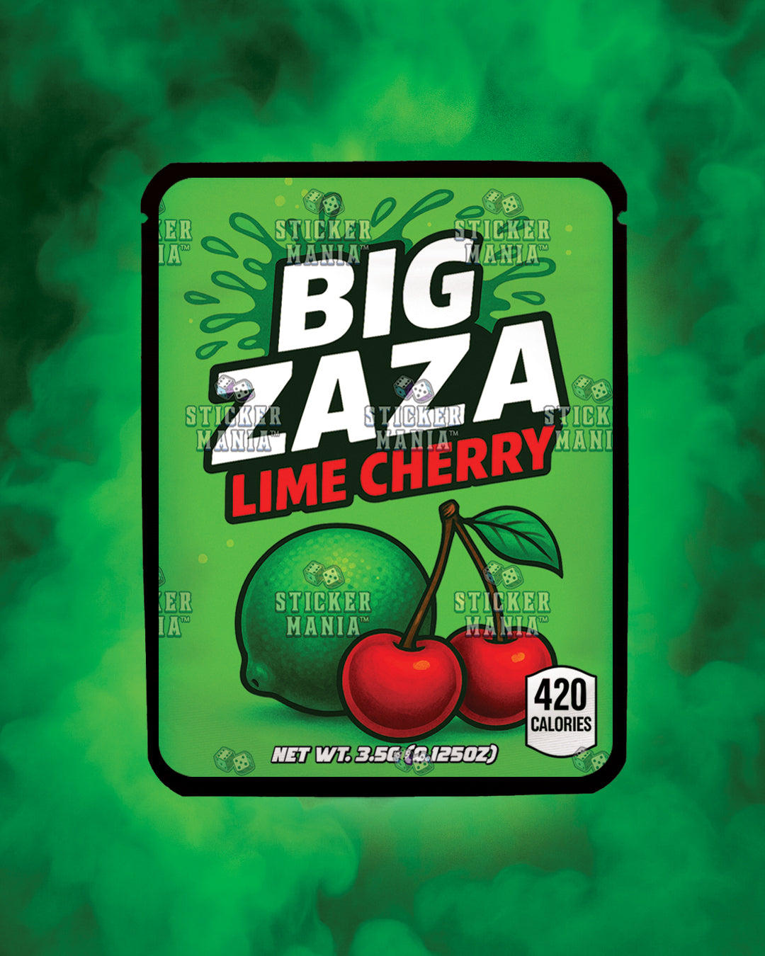 Big Zaza Lime Cherry | Pre-Made Sticker Bag | 3.5g