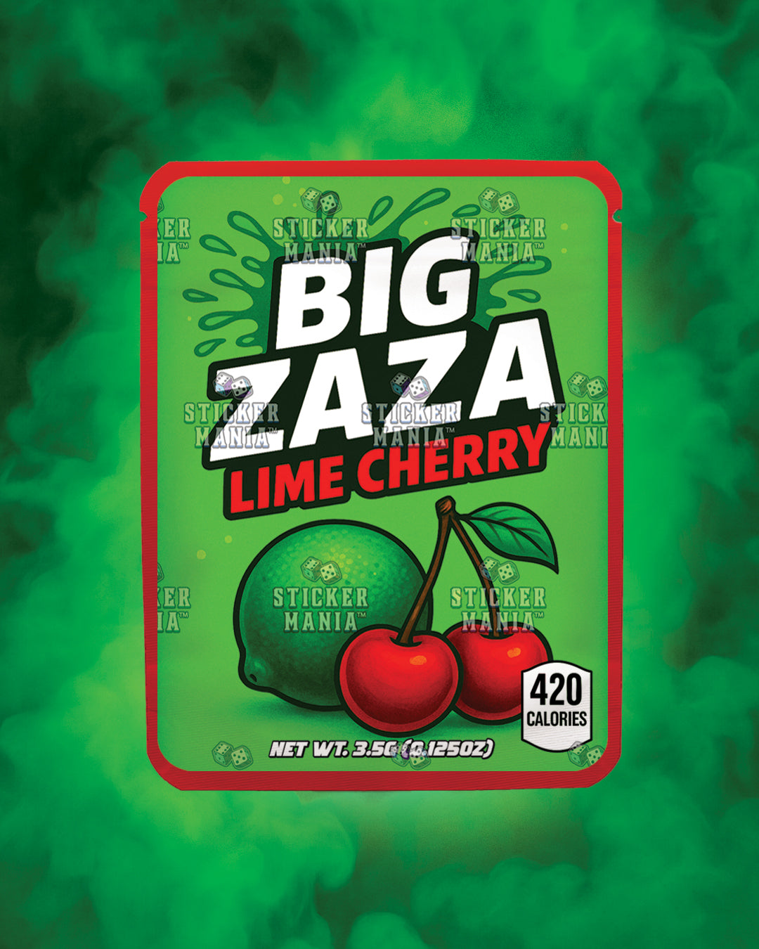 Big Zaza Lime Cherry | Pre-Made Sticker Bag | 3.5g