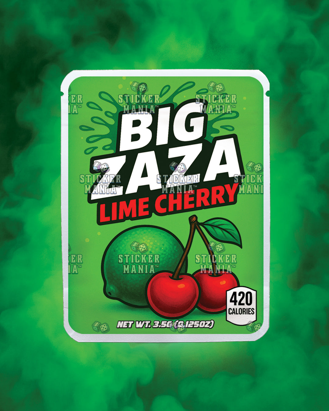 Big Zaza Lime Cherry | Pre-Made Sticker Bag | 3.5g