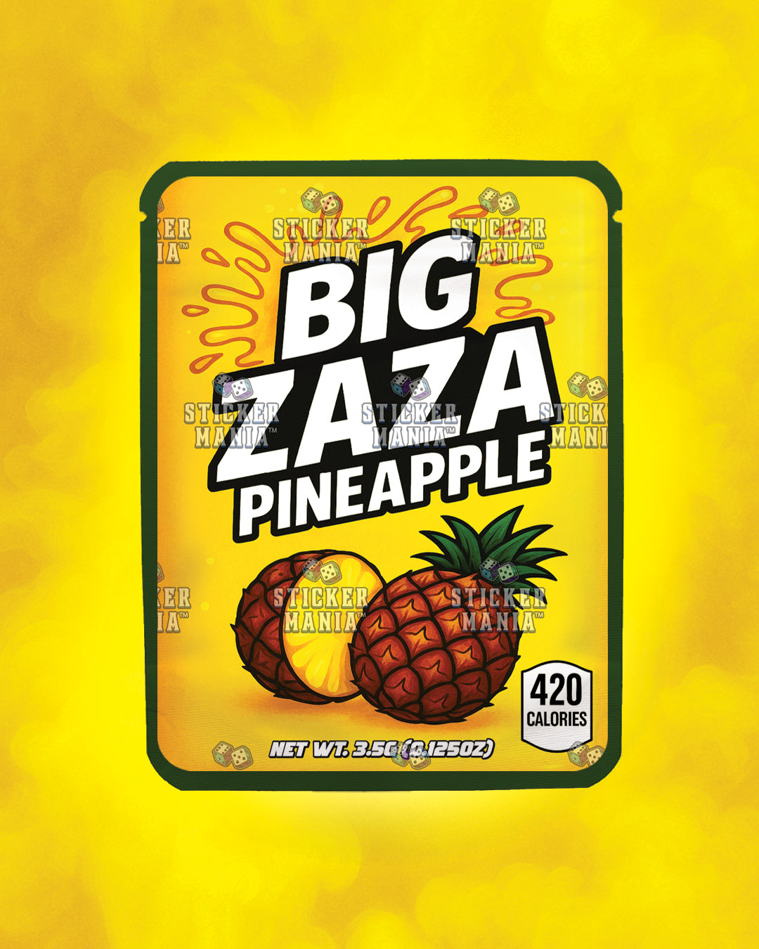 Big Zaza Pineapple | Pre-Made Sticker Bag | 3.5g
