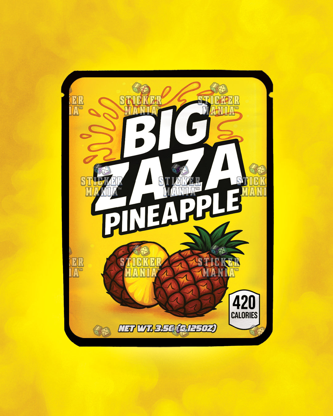 Big Zaza Pineapple | Pre-Made Sticker Bag | 3.5g