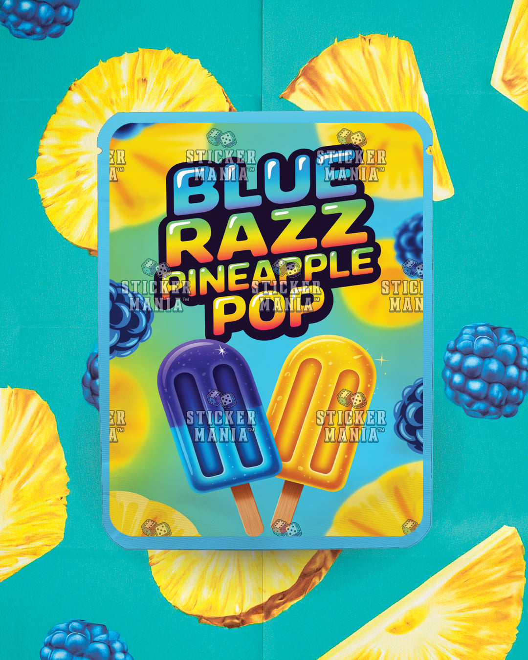 Blue Razz Pineapple Pop | Pre-Made Sticker Bag | 3.5g