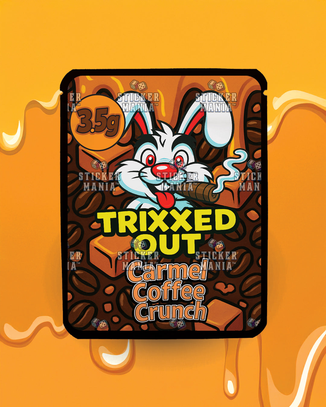 Trixxed Out - Carmel Coffee Crunch | Pre-Made Sticker Bag | 3.5g