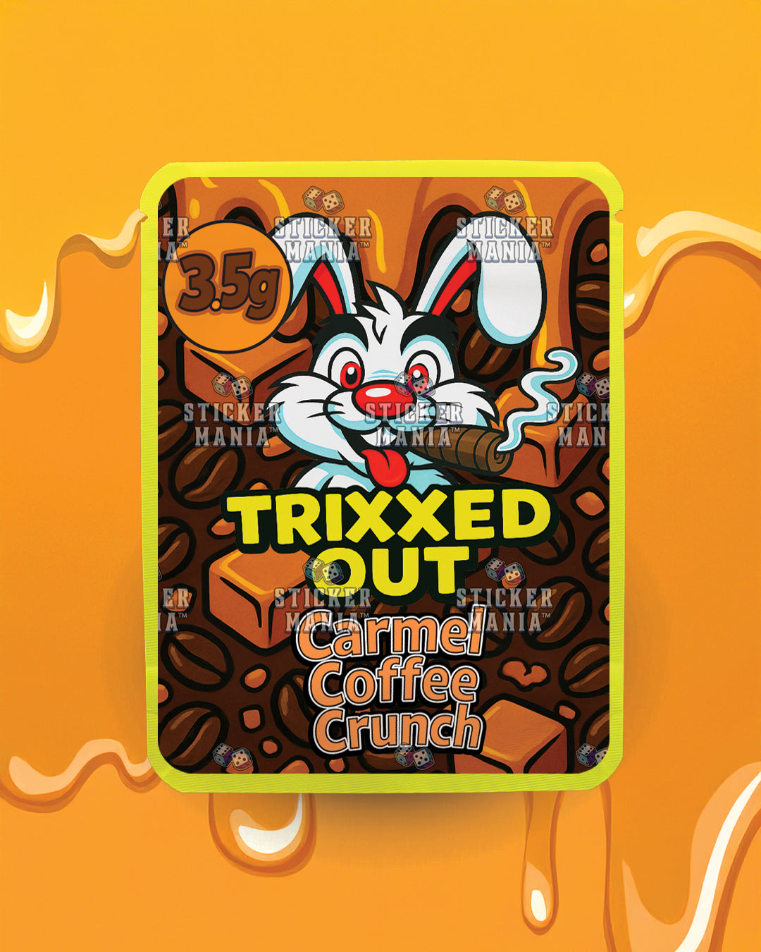 Trixxed Out - Carmel Coffee Crunch | Pre-Made Sticker Bag | 3.5g