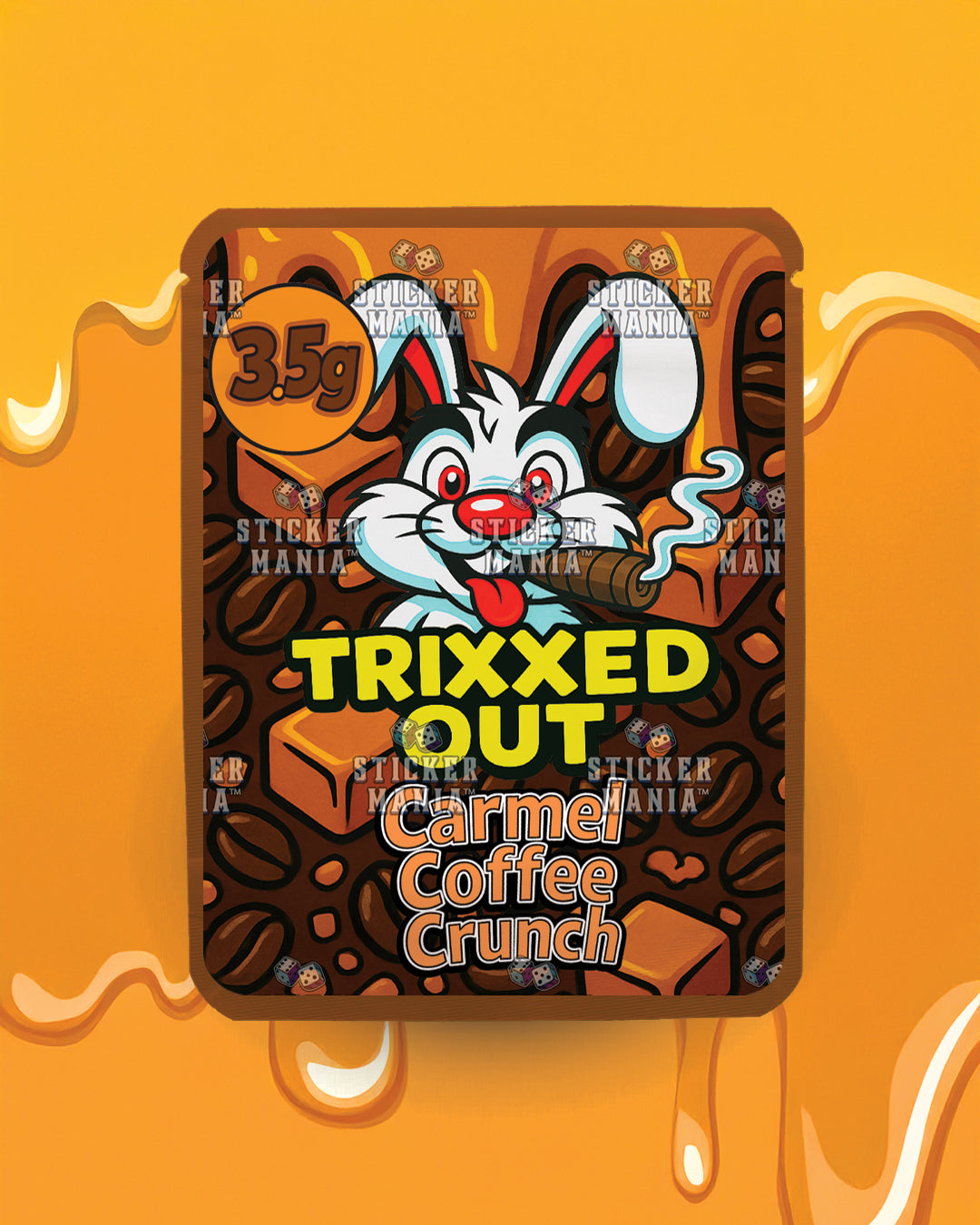 Trixxed Out - Carmel Coffee Crunch | Pre-Made Sticker Bag | 3.5g