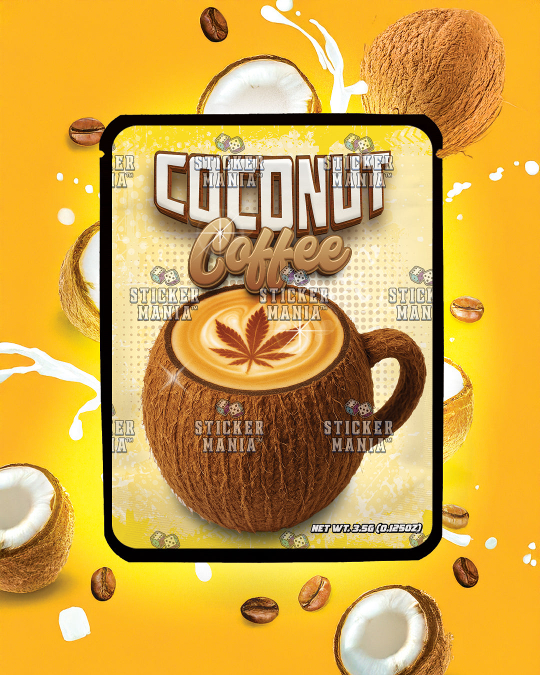 Coconut Coffee | Pre-Made Sticker Bag | 3.5g