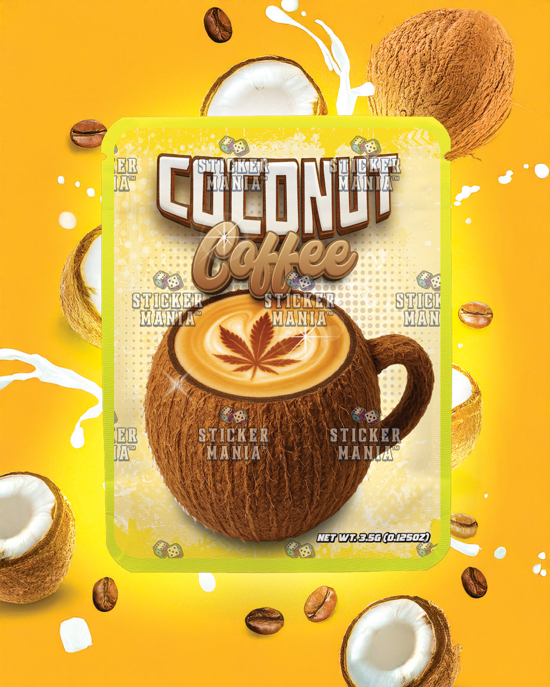 Coconut Coffee | Pre-Made Sticker Bag | 3.5g